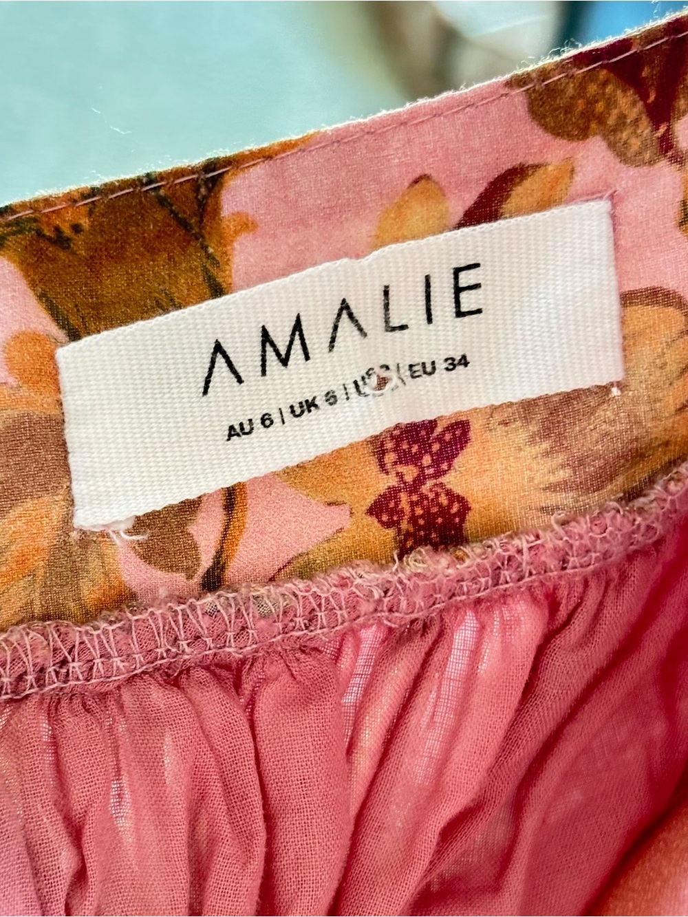 Amalie Pink Floral Tencel Halter Open Back Midi Dress US 2 - Picture 9 of 14